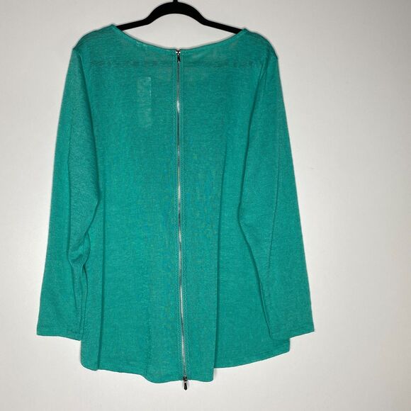 New Soft Surroundings Audley Long Sleeve Back ZipTop Women's Plus Size 1X - Picture 2 of 8